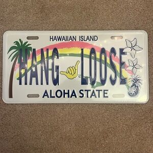 Brand new hang loose decorative wall license plate